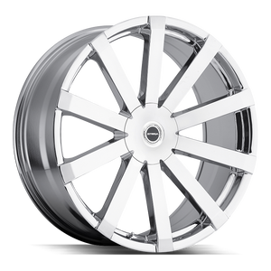 22x9.5 Strada Wheels Gabbia 5x127 35 ET 78.1 hub - Chrome