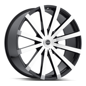 22x9.5 Strada Wheels Gabbia 5x127 35 ET 78.1 hub - Gloss Black Machined