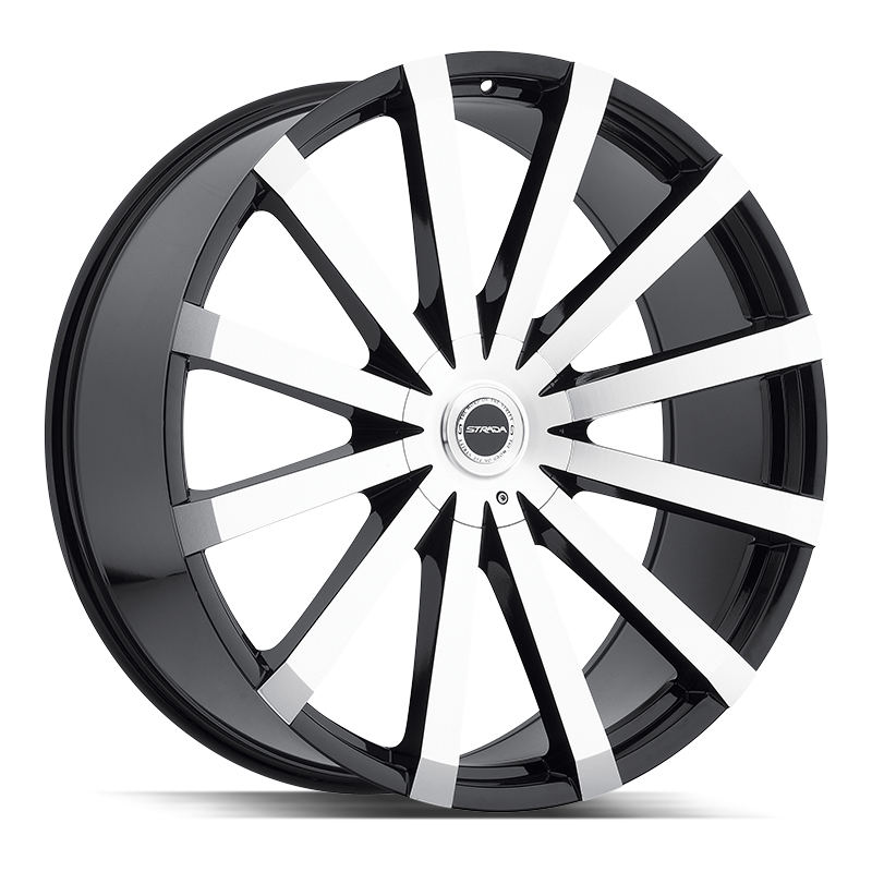 22x9.5 Strada Wheels Gabbia 5x127 35 ET 78.1 hub - Gloss Black Machined