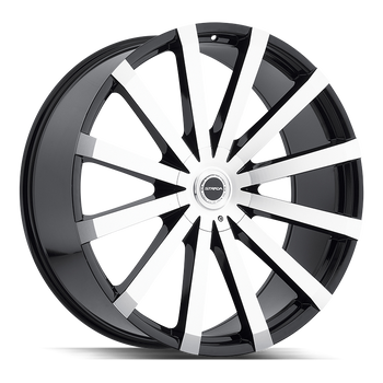 20x8.5 Strada Wheels Gabbia 5x115 15 ET 74.1 hub - Gloss Black Machined