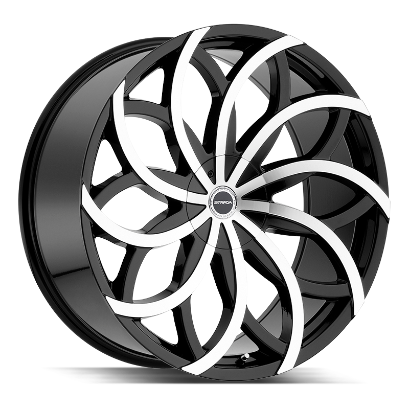 22x9.5 Strada Wheels Huracan 5x127 18 ET 78.1 hub - Gloss Black Machined