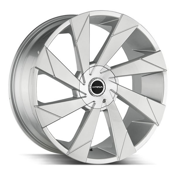 22x9 Strada Wheels Moto BLANK 35 ET 78.1 hub - Brushed Face Silver