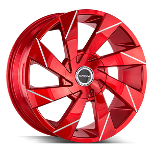 22x9 Strada Wheels Moto 6x135 30 ET 87.1 hub - Candy Red