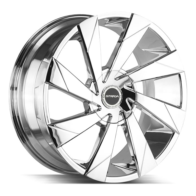 22x9 Strada Wheels Moto 5x108 35 ET 74.1 hub - Chrome