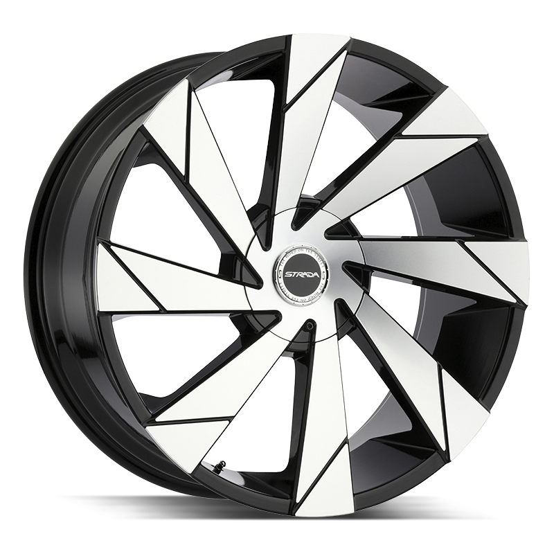 22x9 Strada Wheels Moto 5x112 40 ET 74.1 hub - Gloss Black Machined