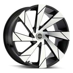 22x9 Strada Wheels Moto 5x114.3 35 ET 74.1 hub - Gloss Black Machined