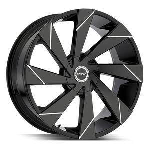 26x10 Strada Wheels Moto 6x135 30 ET 87.1 hub - Gloss Black Milled Line