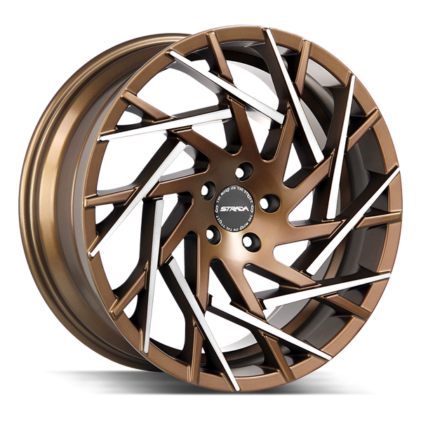 22x9 Strada Wheels Nido 5x115 15 ET 72.6 hub - Bronze Machined Tips