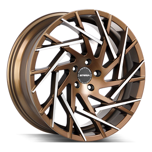 22x9 Strada Wheels Nido 5x114.3 35 ET 72.6 hub - Bronze Machined Tips