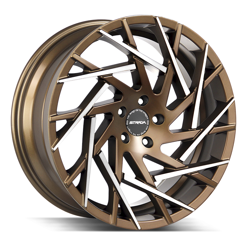 22x9 Strada Wheels Nido 5x114.3 35 ET 72.6 hub - Bronze Machined Tips