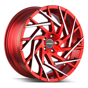 22x9 Strada Wheels Nido 5x114.3 35 ET 72.6 hub - Candy Red Machined Tips