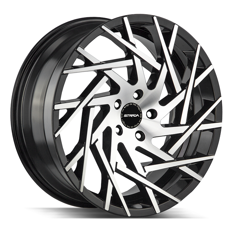 20x8.5 Strada Wheels Nido 5x120 35 ET 72.6 hub - Gloss Black Machined