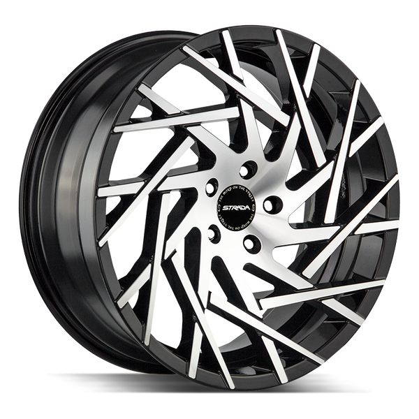 22x9 Strada Wheels Nido 5x112 35 ET 72.6 hub - Gloss Black Machined