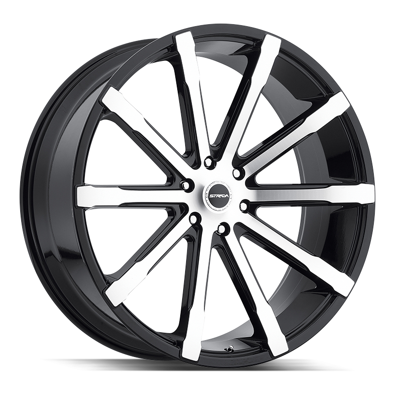 24x10 Strada Wheels Osso 5x115 24 ET 72.6 hub - Gloss Black Machined