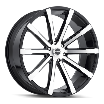 24x10 Strada Wheels Osso 5x120 40 ET 72.6 hub - Gloss Black Machined