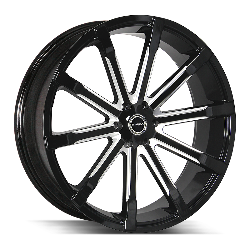 26x10 Strada Wheels Osso 6x139.7 35 ET 87.1 hub - Gloss Black Milled