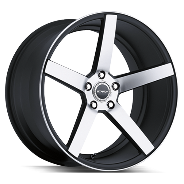 20x8.5 Strada Wheels Perfetto 5x108 35 ET 72.6 hub - Gloss Black Machined