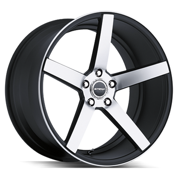 20x8.5 Strada Wheels Perfetto 5x108 35 ET 72.6 hub - Gloss Black Machined