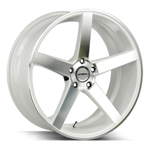 20x8.5 Strada Wheels Perfetto 5x114.3 15 ET 72.6 hub - White Machined