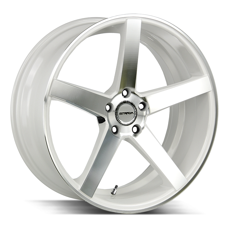 20x8.5 Strada Wheels Perfetto 5x114.3 15 ET 72.6 hub - White Machined