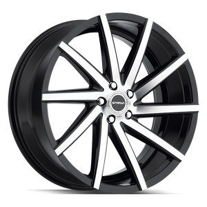 22x9 Strada Wheels Sega 5x120 30 ET 72.6 hub - Gloss Black Machined