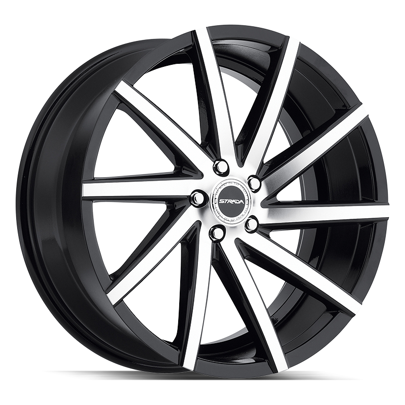 22x9 Strada Wheels Sega 5x120 30 ET 72.6 hub - Gloss Black Machined