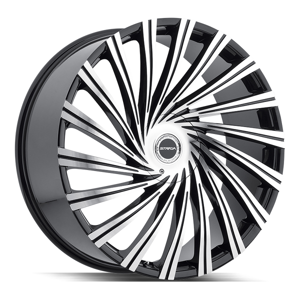 24x10 Strada Wheels Tornado BLANK 15 ET 78.1 hub - Gloss Black Machined