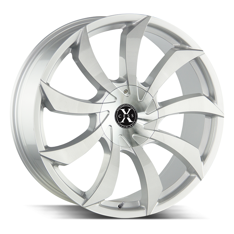 22x9 Xcess Wheels X01 5x108 35 ET 72.6 hub - Brushed Face Silver