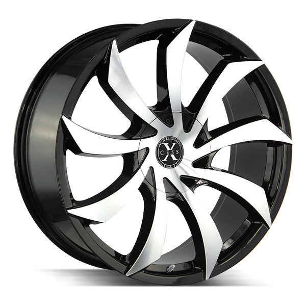 22x9 Xcess Wheels X01 5x114.3 35 ET 72.6 hub - Gloss Black Machined