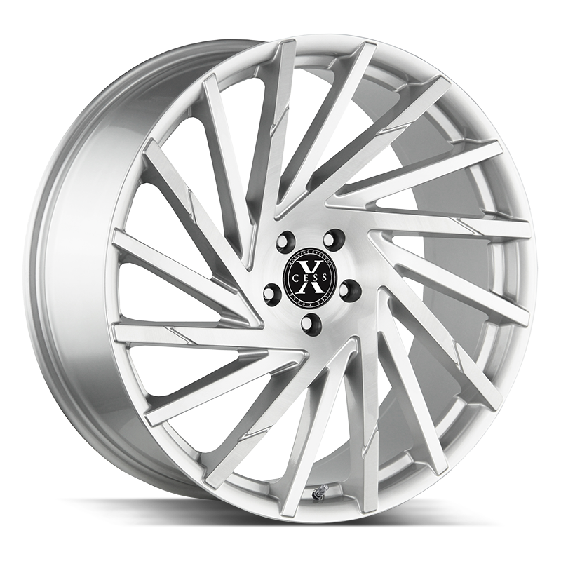 22x9 Xcess Wheels X02 5x115 15 ET 72.6 hub - Brushed Face Silver