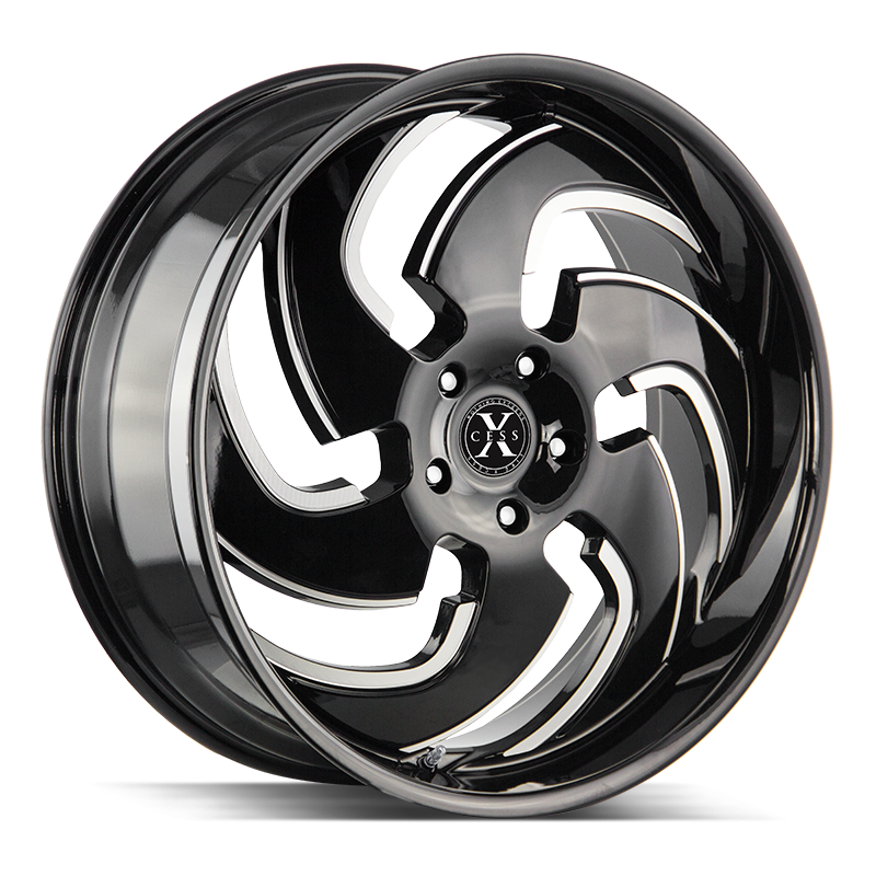 24x9.5 Xcess Wheels X03 6x139.7 24 ET 87.1 hub - Gloss Black Milled