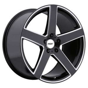 19x8 5x120 TSW Wheels Rivage Gloss Black With Milled Spoke 20 offset 76.1 hub
