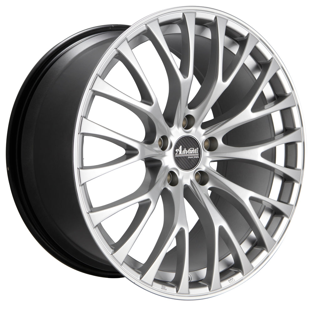 19x9.5 Advanti Racing Wheels 77S Fastoso 5x120 +45 Offset 72.56 Hub Silver