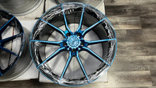 Vertini RFS1.2 19x9.5 ET50 / 20x11 ET73 5X120 Staggered Set Gloss Black Blue Metallic - Open Box