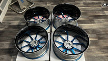 Vertini RFS1.2 19x9.5 ET50 / 20x11 ET73 5X120 Staggered Set Gloss Black Blue Metallic - Open Box