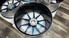 Vertini RFS1.2 19x9.5 ET50 / 20x11 ET73 5X120 Staggered Set Gloss Black Blue Metallic - Open Box