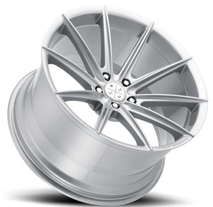 Staggered full Set - (2) 20x10 Blaque Diamond BD-11 Gloss Silver (2) 20x11 Blaque Diamond BD-11 Gloss Silver