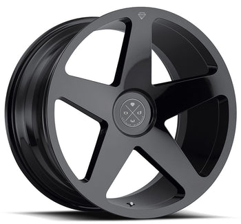 Staggered full Set - (2) 22x9 Blaque Diamond BD-15 Gloss Black (2) 22x10.5 Blaque Diamond BD-15 Gloss Black