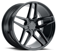 Staggered full Set - (2) 22x9 Blaque Diamond BD-17-5 Gloss Black (2) 22x10.5 Blaque Diamond BD-17-5 Gloss Black