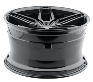 Staggered full Set - (2) 20x10 Blaque Diamond BD-17-5 Gloss Black (2) 20x11 Blaque Diamond BD-17-5 Gloss Black