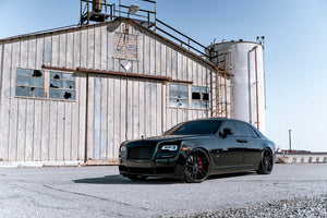 Staggered full Set - (2) 22x9 Blaque Diamond BD-17-5 Gloss Black (2) 22x10.5 Blaque Diamond BD-17-5 Gloss Black