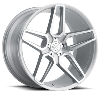 Staggered full Set - (2) 20x10 Blaque Diamond BD-17-5 Silver w/ Machined Face (2) 20x11 Blaque Diamond BD-17-5 Silver w/ Machined Face