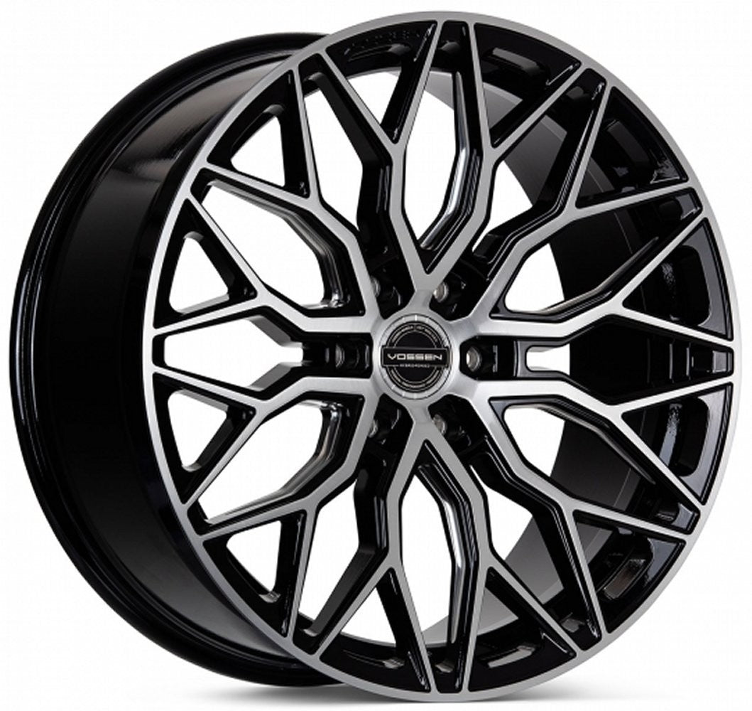 22x9.5 Vossen HF6-3 Gloss Black Brushed Face (Hybrid Forged)