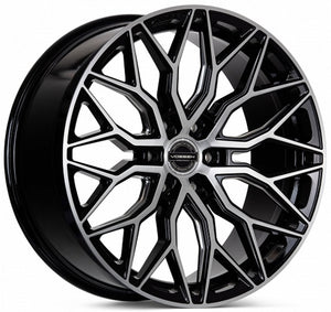 20x9.5 Vossen HF6-3 Gloss Black Brushed Face (Hybrid Forged)