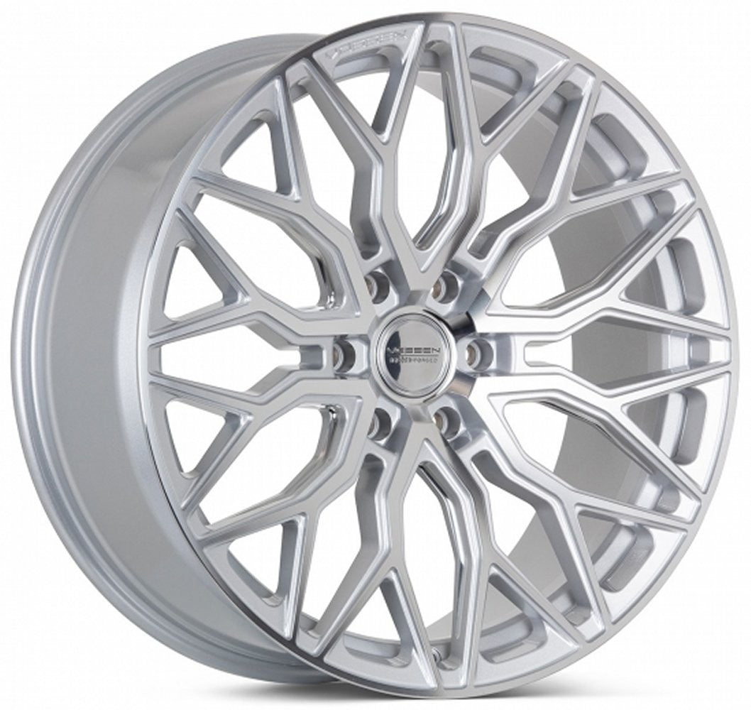 22x9.5 Vossen HF6-3 Silver Machined (Hybrid Forged)