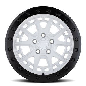 15x7 Black Rhino Gravel Beadlock Gloss White w/ Black Ring