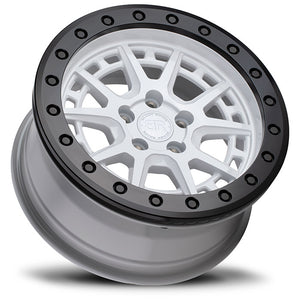 15x7 Black Rhino Gravel Beadlock Gloss White w/ Black Ring