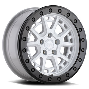 15x7 Black Rhino Gravel Beadlock Gloss White w/ Black Ring