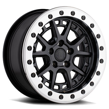 15x7 Black Rhino Gravel Beadlock Matte Black w/ Machined Ring