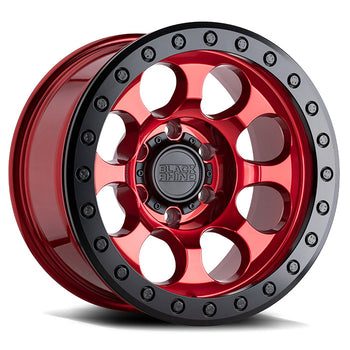 17x8.5 Black Rhino Riot Candy Red w/ Black Lip